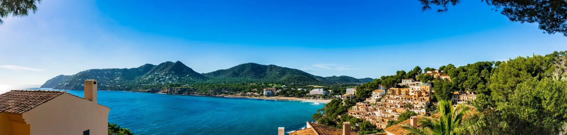 A fine panoramic view of the coast at Canyamel