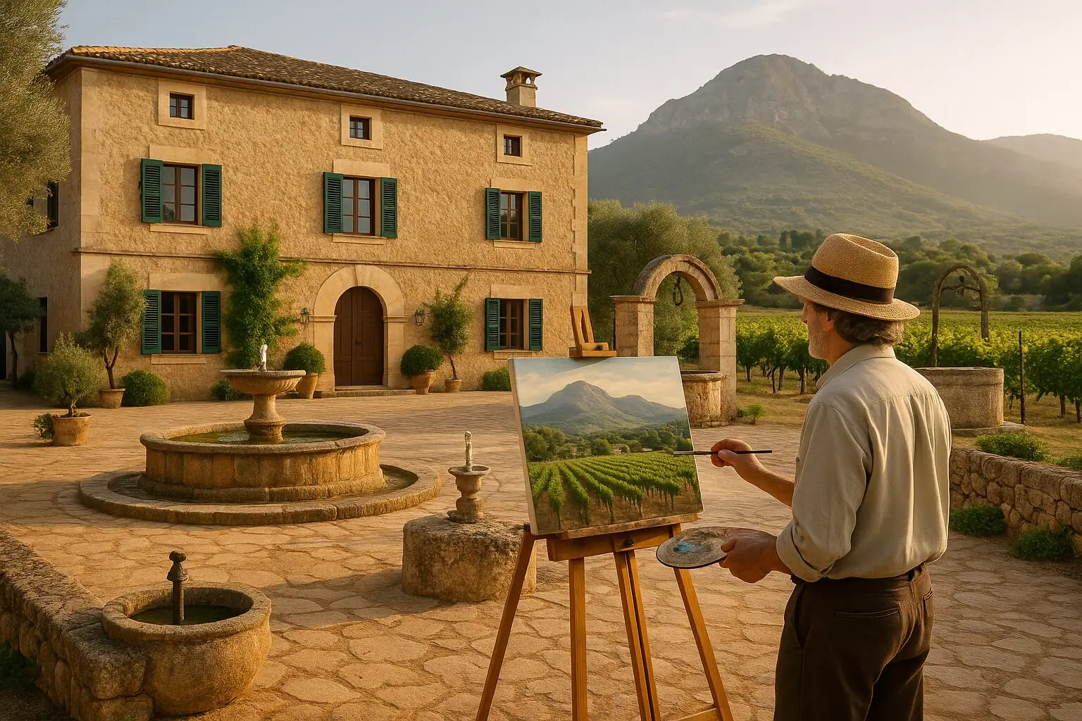 AI-generated image of an artist on their land