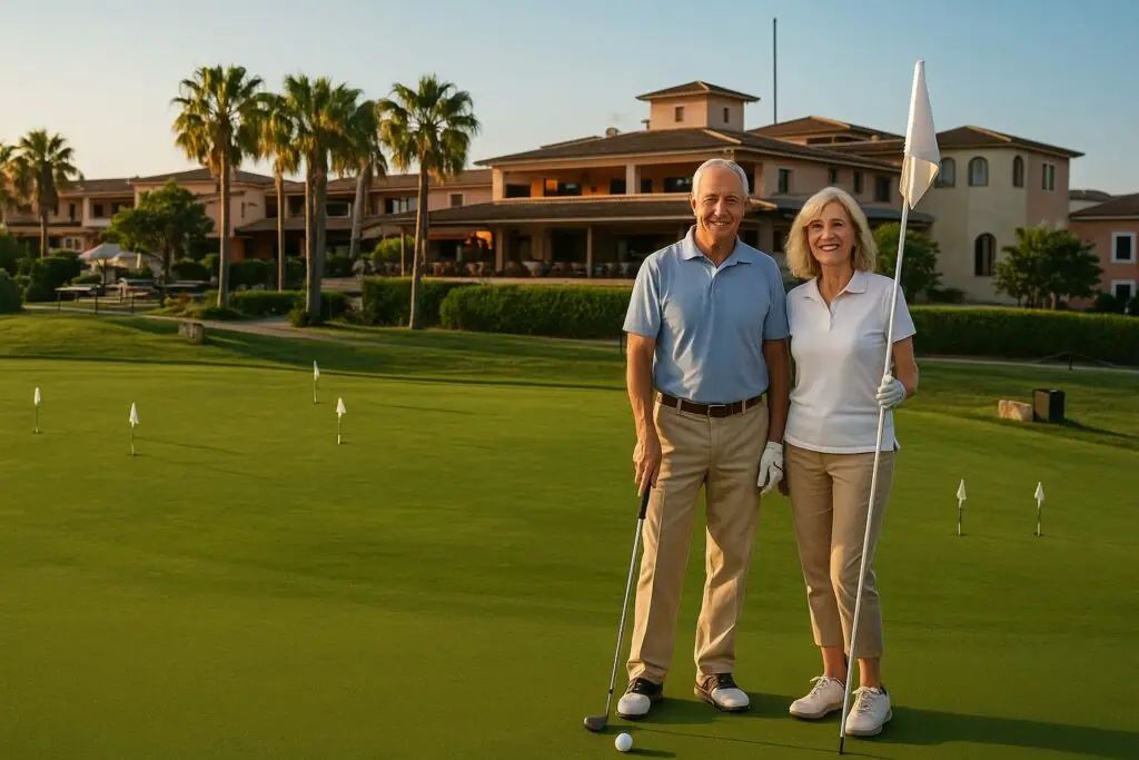 AI-generated image of a couple on the Son Antem golf course