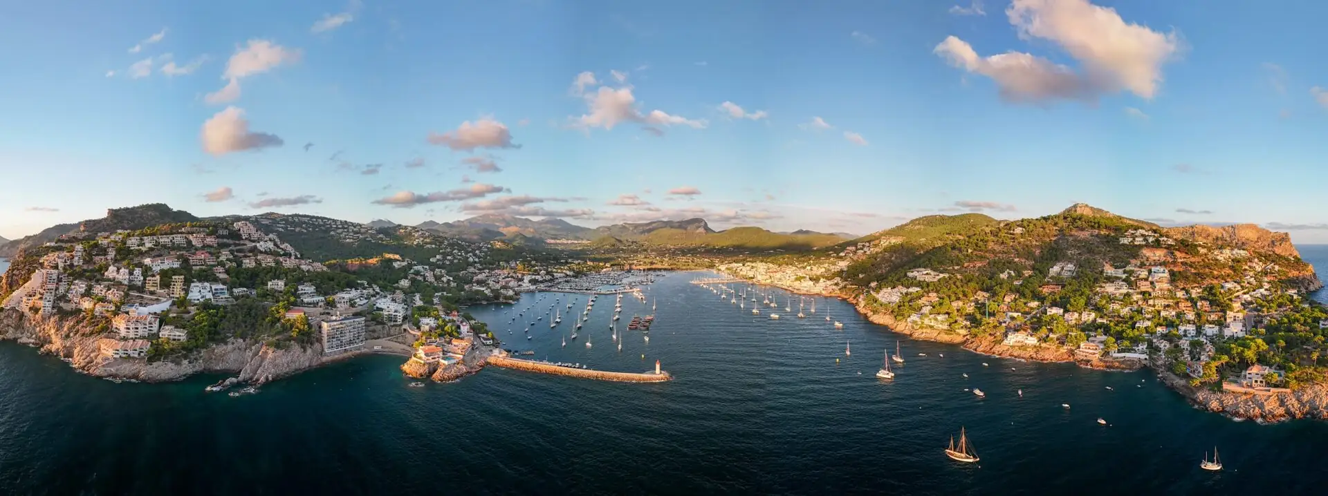 Aerial view of the bay of Port d’Andratx