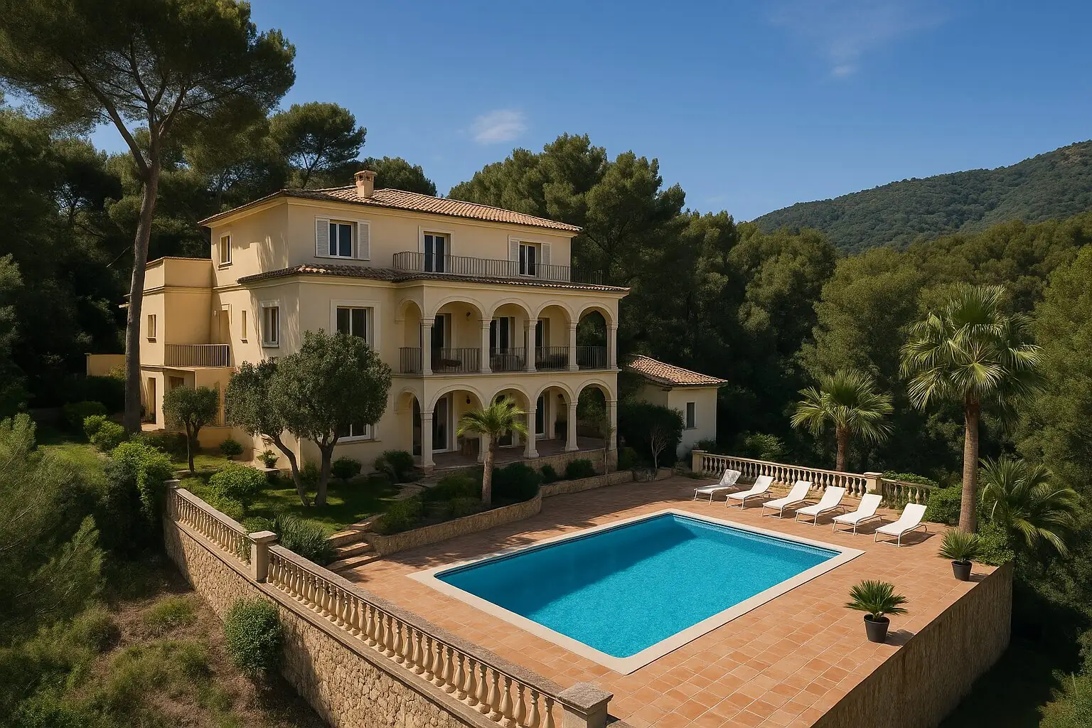Herrschaftliche Villa mit langem Pool in Portals Nous (KI-generiert)