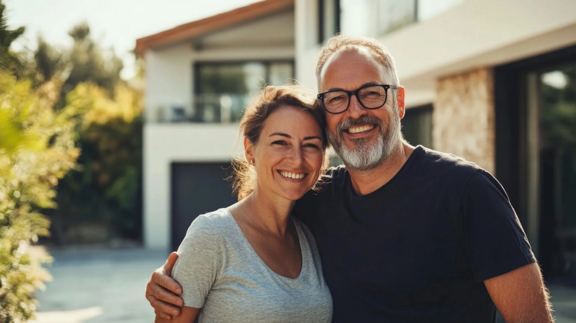 A happy couple after successfully buying their dream property in Mallorca