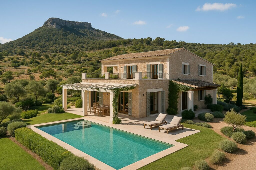 KI generiertes Bild von einer Villa in Portocolom