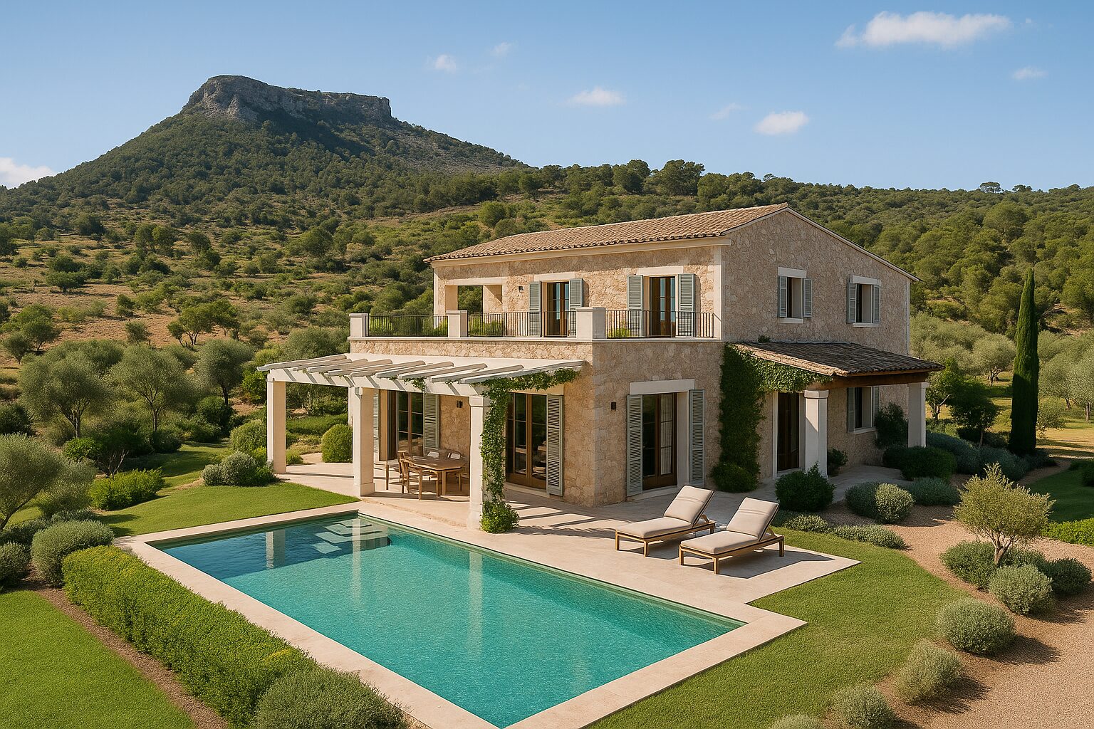 KI generiertes Bild von einer Villa in Portocolom